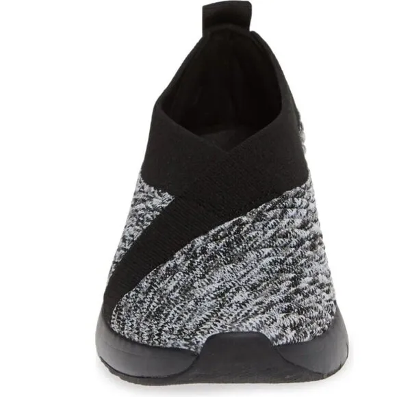 Fitflop Artknit Ballet Shoe Slip On Sneaker Women 5 Gray Black Comfort LIght 36