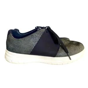 FitFlop Sporty-Pop X Lizard Print Sneakers, Black, Women’s Size9, Casual Fun