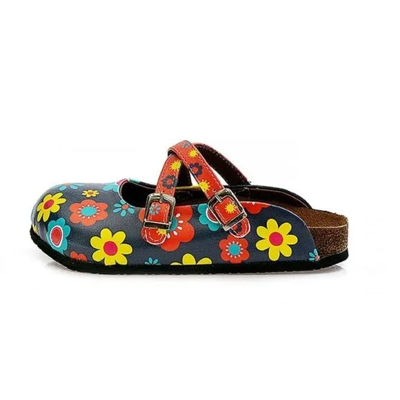 Floral Cross-Strap Clogs - Calceo Line of Goby Shoes