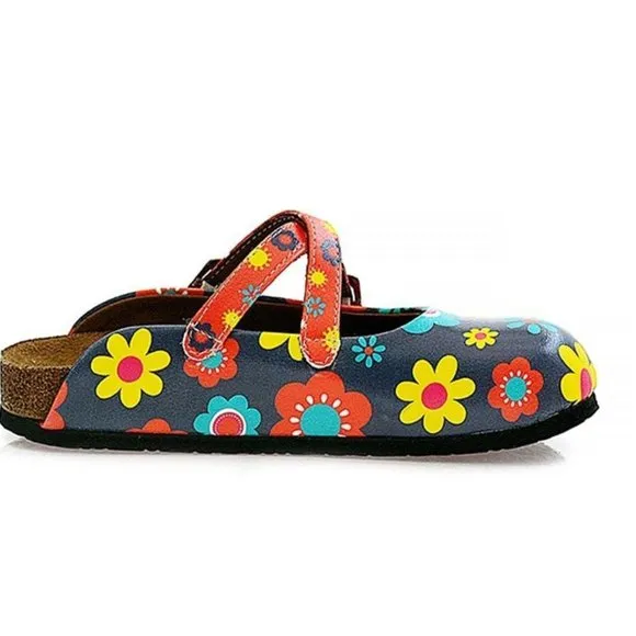 Floral Cross-Strap Clogs - Calceo Line of Goby Shoes