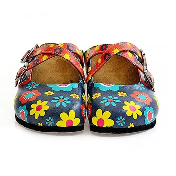 Floral Cross-Strap Clogs - Calceo Line of Goby Shoes
