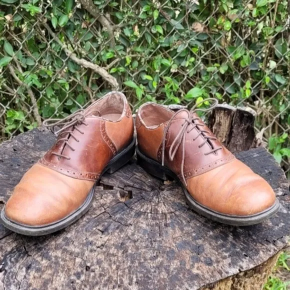 Florsheim Brown Leather Oxford Dress Shoe Comfortech DM2 Cognac Men's Size 10