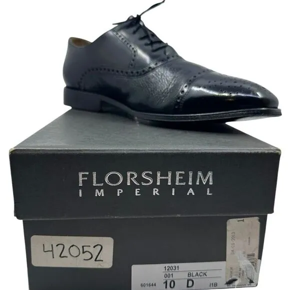 Florsheim Imperial Bio Comfort Mens Shoes Black Leather Oxfords 10D 12031 Preown