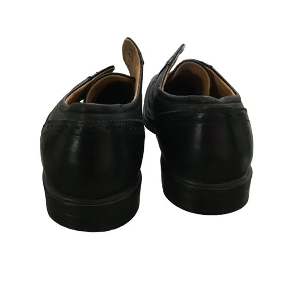FLORSHEIM -MENS BLACK OXFORDS LEATHER UPPERS LACE UPCASUAL DRESS SHOES SIZE 11.5