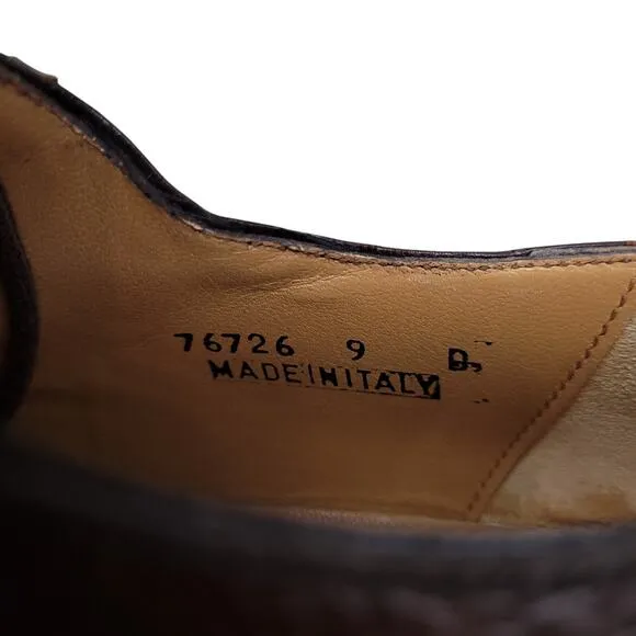 Florsheim Shoe Men's 9 D Brown Pebble Leather Long Wingtip Brogue Oxfords