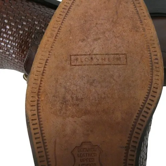 Florsheim Woven Brown Leather Oxfords Salinger Mens Size US 10D #966