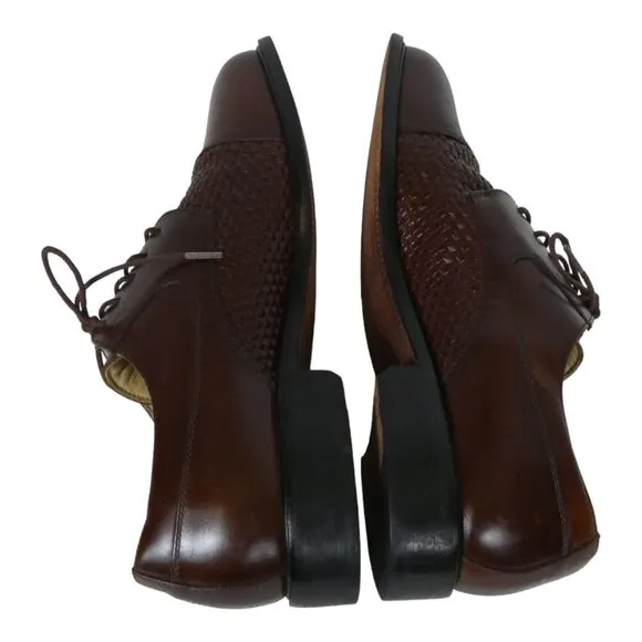 Florsheim Woven Brown Leather Oxfords Salinger Mens Size US 10D #966