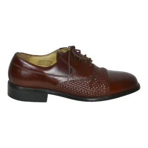 Florsheim Woven Brown Leather Oxfords Salinger Mens Size US 10D #966