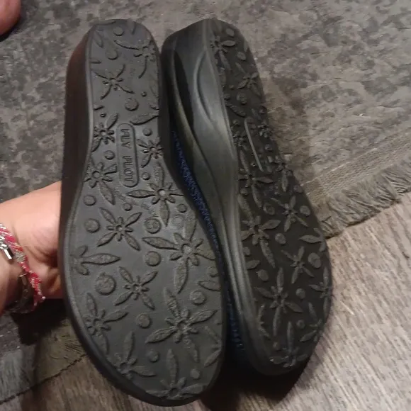 Fly Foot Anatomic Lightweight Navy Blue Mesh Clogs Shoes size  7.5