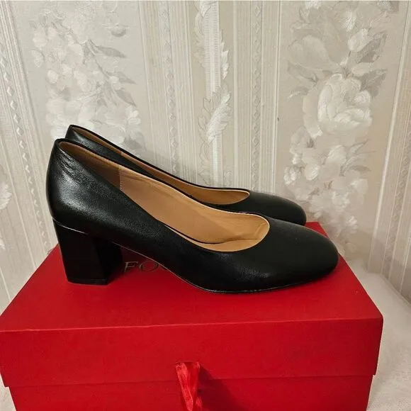 Fogeena Leather Block Heel NIB