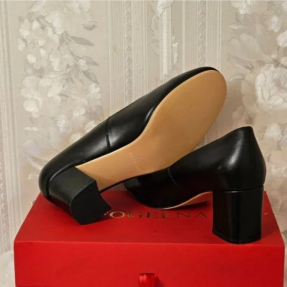 Fogeena Leather Block Heel NIB
