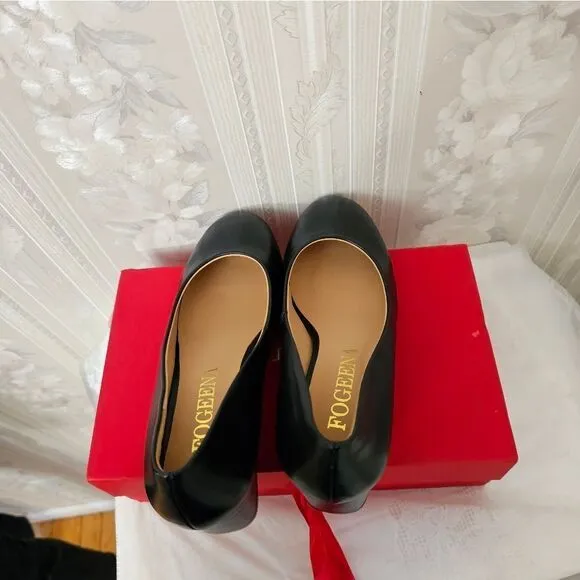 Fogeena Leather Block Heel NIB