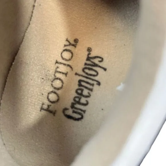 Footjoy Greenjoys Women’s Saddle Soft Spike Golf Shoes Tan White Size 8.5