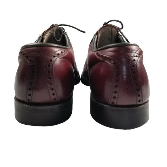 Footjoy Vintage USA Handmade Oxfords Burgundy  Brown Shoes &amp; Shoe Trees 9 1/2 C