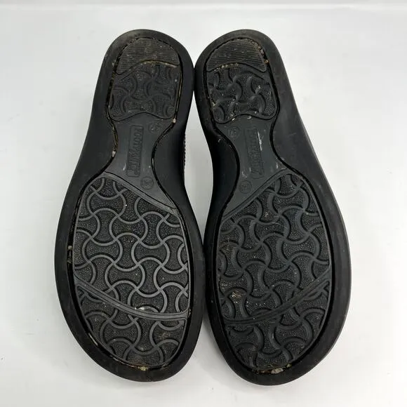 Footprints by Birkenstock Women's Black Leather Slip On Clogs
