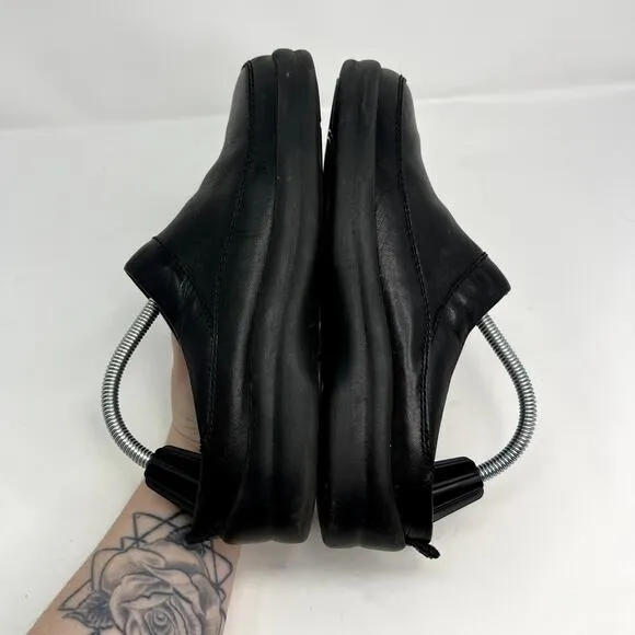 Footprints by Birkenstock Women's Black Leather Slip On Clogs