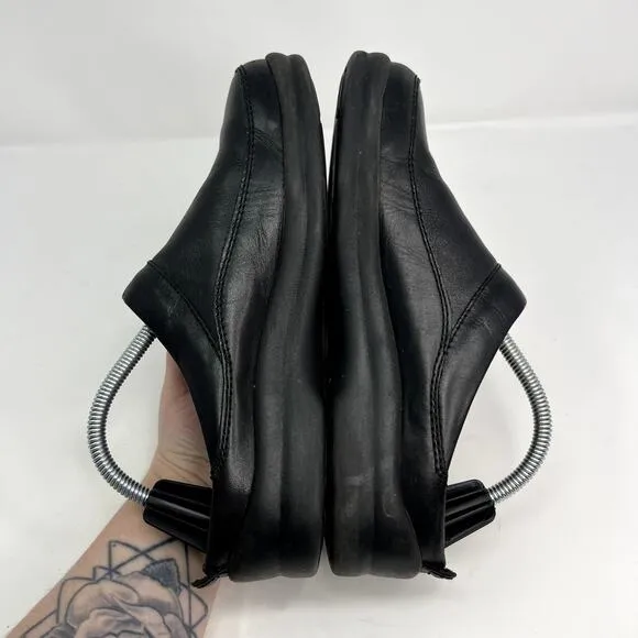 Footprints by Birkenstock Women's Black Leather Slip On Clogs