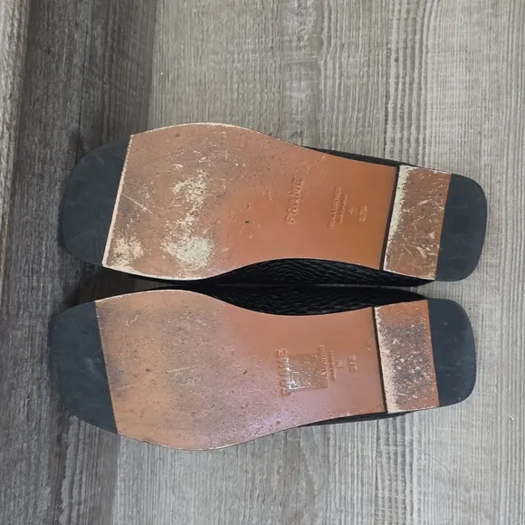 FRAME Le Hewitt croc-embossed leather slides size 37 1/2