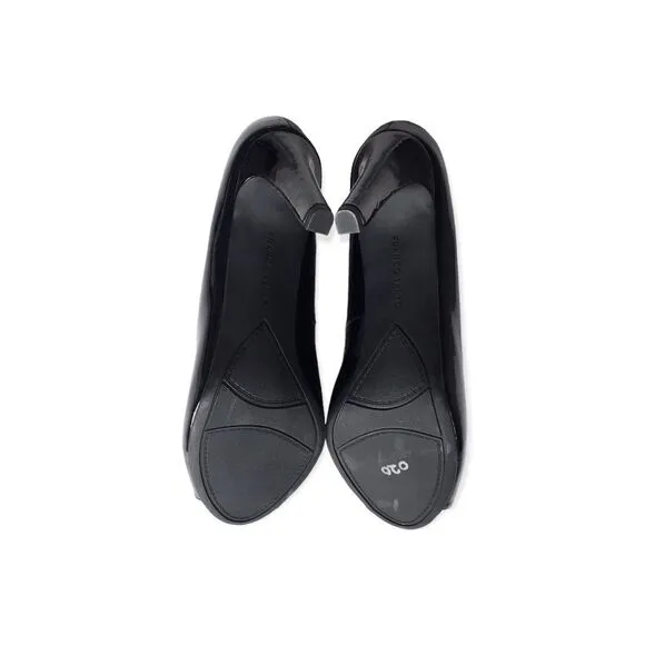 🆕Franco Sarto Black Open Toe Patent Leather High Heels