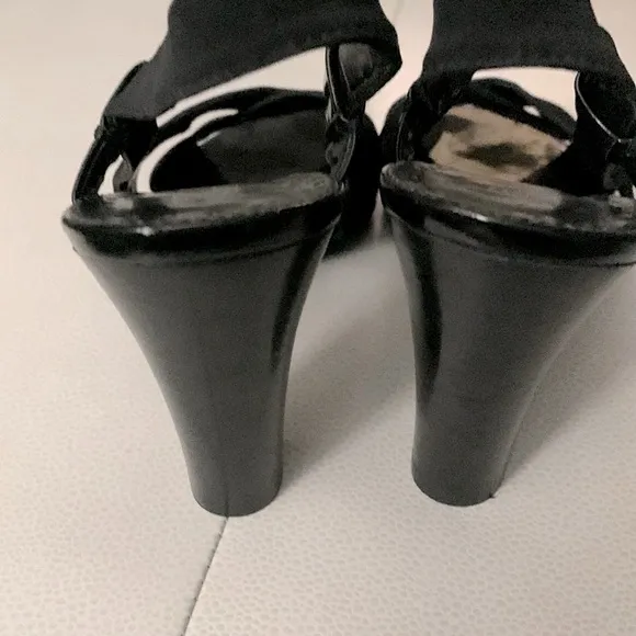 Franco Sarto Haste Block Heels/Slingback Sandals -Black -Size 7 1/2