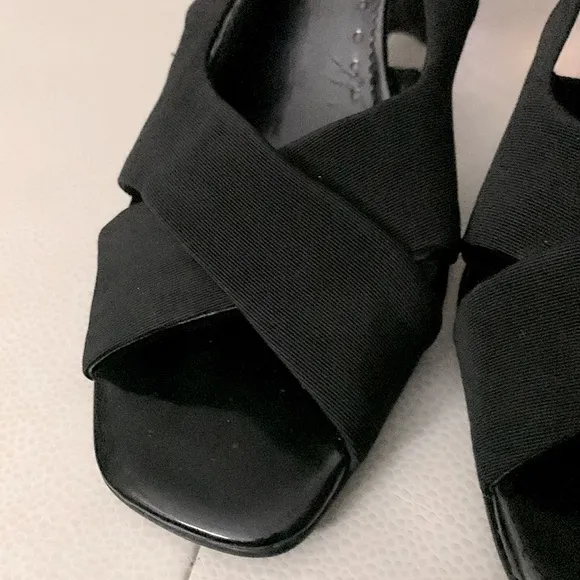Franco Sarto Haste Block Heels/Slingback Sandals -Black -Size 7 1/2