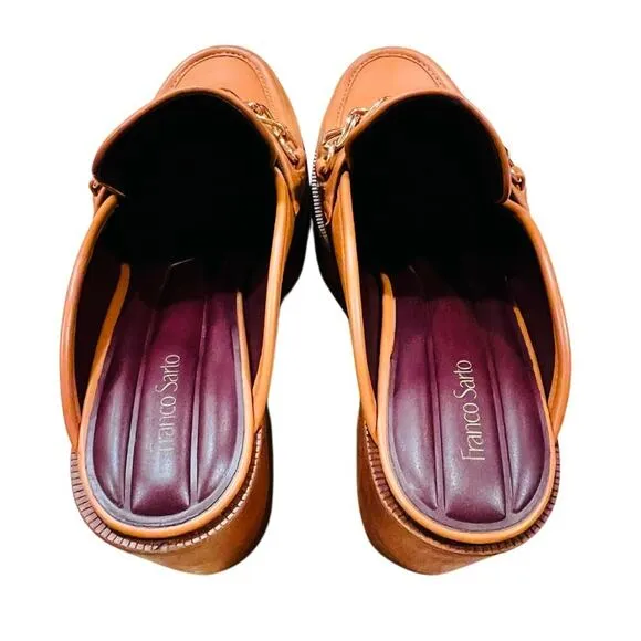Franco Sarto Women's L-katraclog Mules Caramel Light Brown Size 8.5