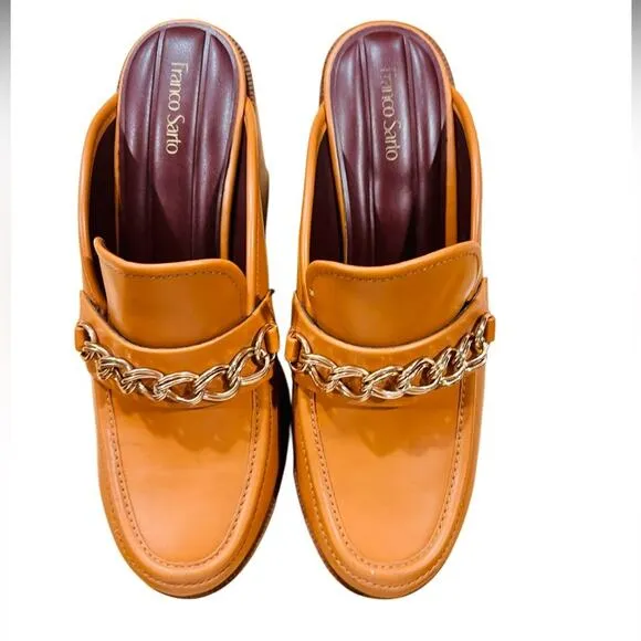 Franco Sarto Women's L-katraclog Mules Caramel Light Brown Size 8.5