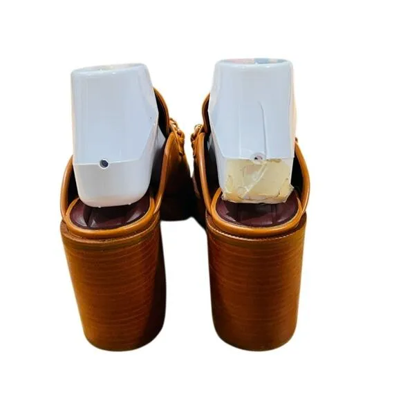 Franco Sarto Women's L-katraclog Mules Caramel Light Brown Size 8.5