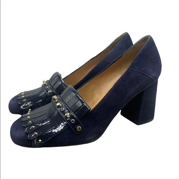 Franco Sarto Kipper Womens Mixed Media Patent Block Heels