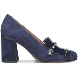 Franco Sarto Kipper Womens Mixed Media Patent Block Heels