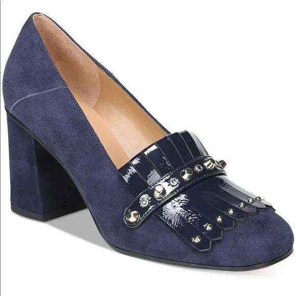 Franco Sarto Kipper Womens Mixed Media Patent Block Heels