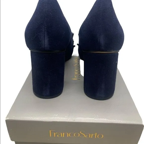 Franco Sarto Kipper Womens Mixed Media Patent Block Heels