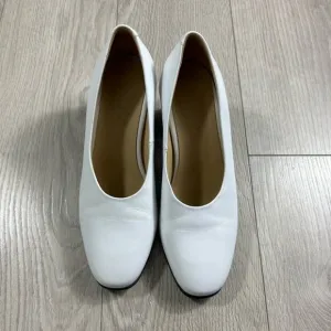 Frank &amp; Oak White Leather Block Heels