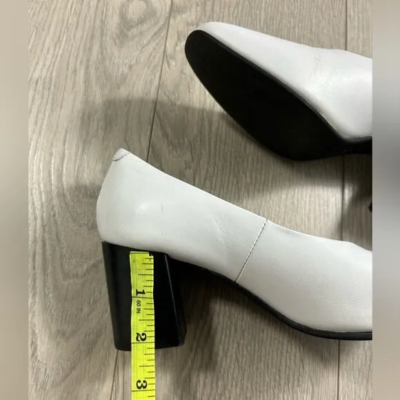 Frank &amp; Oak White Leather Block Heels