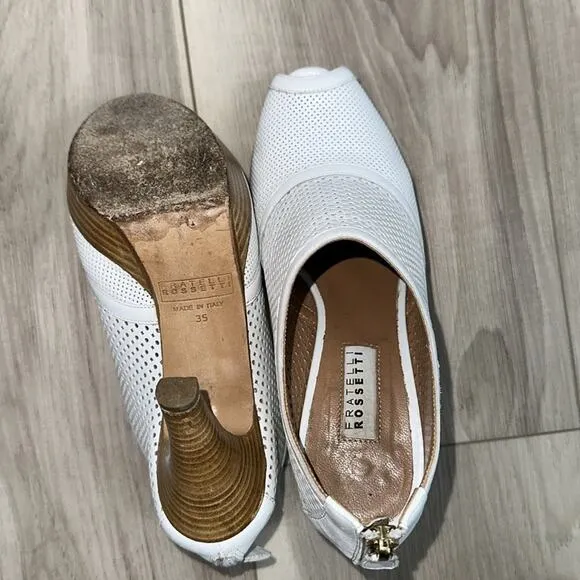 Fratelli Rossetti open toe leather platform heels size 35 5