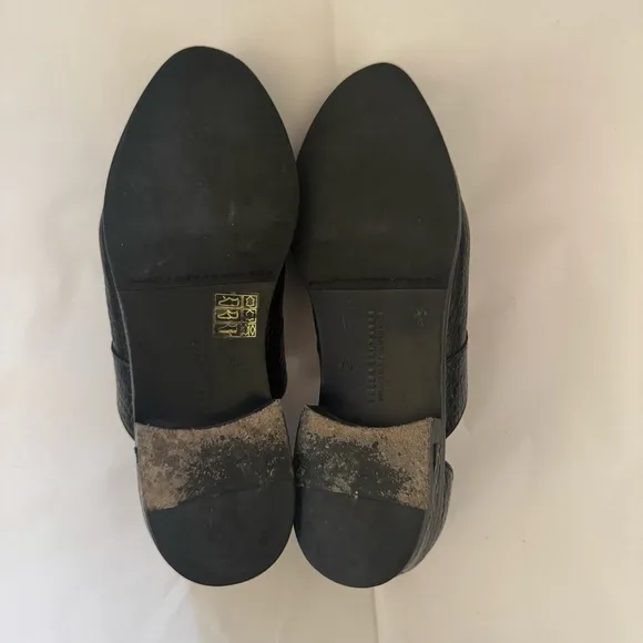 FREDA SALVADOR LACELESS D'ORSAY Oxfords in BLACK EMBOSSED CROC