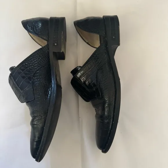 FREDA SALVADOR LACELESS D'ORSAY Oxfords in BLACK EMBOSSED CROC