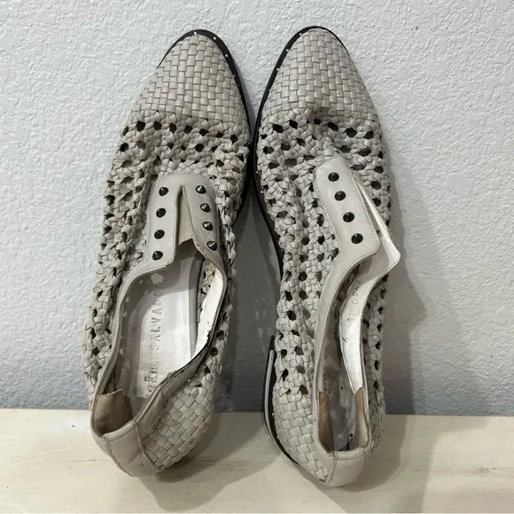 Freda Salvador White Leather Wish Oxfords Size 9
