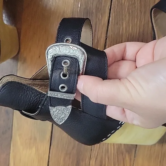 Free People Andorra Black Western Clog-Size 37