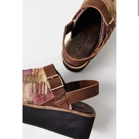 Free People Astrid Platform Clogs Mule in Mulberry Mix - Women's Size 11 US New