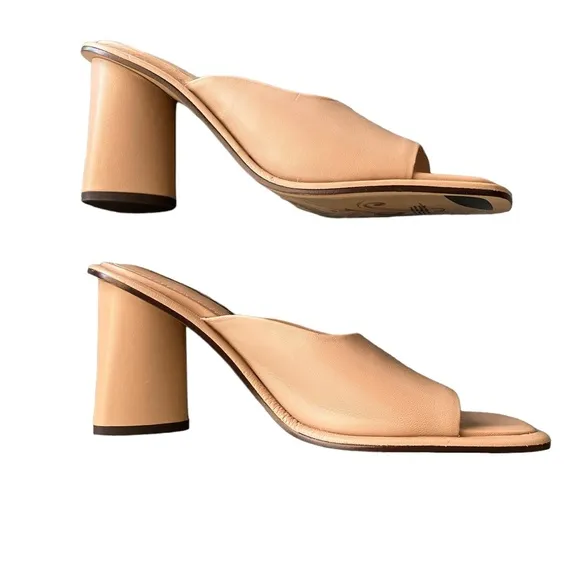 Free People Beige Open Toe Heels Size 38.5 New Without Box