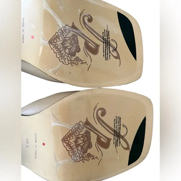 Free People Beige Open Toe Heels Size 38.5 New Without Box