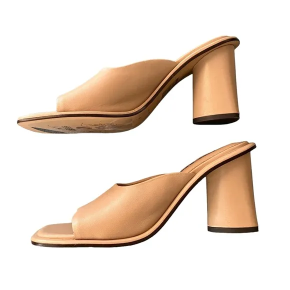 Free People Beige Open Toe Heels Size 38.5 New Without Box