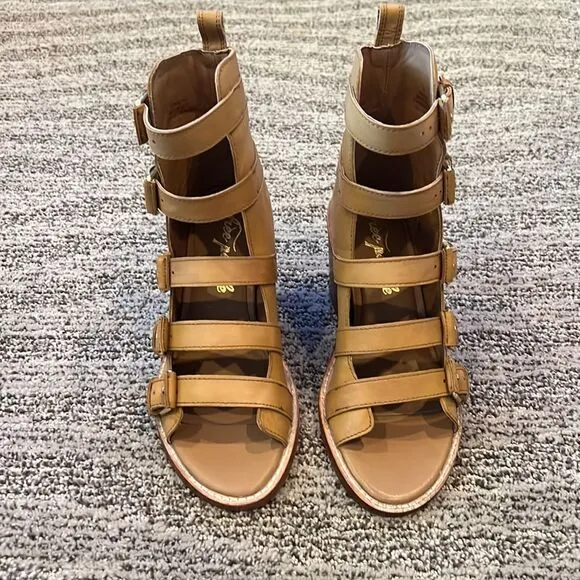 Free People Buckle Up Baby Block Heels US 7