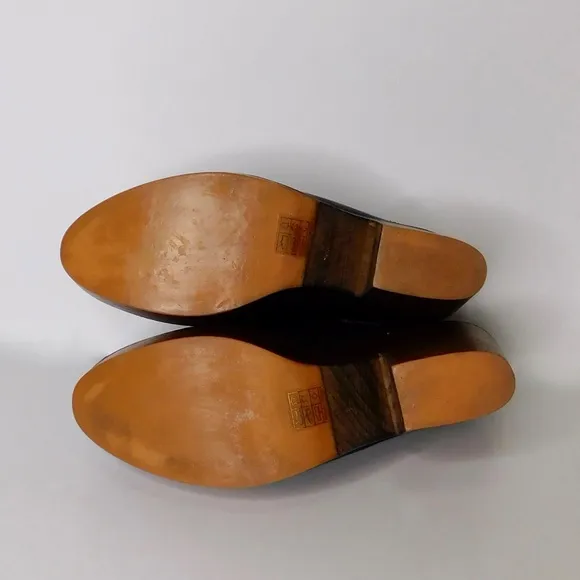 FREE PEOPLE Chance Black Leather Platform Clogs Clog Wooden Heels Slip-On 41