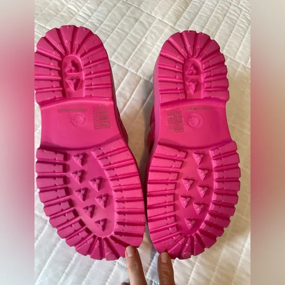 Free People Karlie Buckle Clog Watermelon Pink Womens Sz 7 38 Slip On Luge Sole