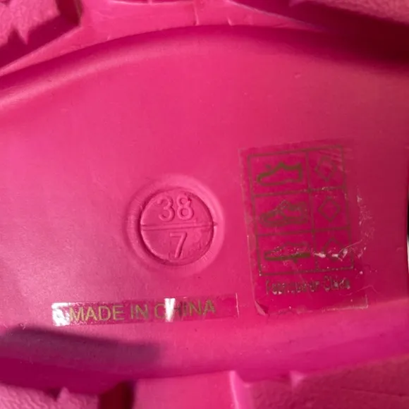 Free People Karlie Buckle Clog Watermelon Pink Womens Sz 7 38 Slip On Luge Sole