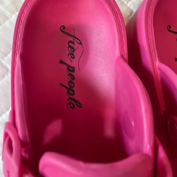 Free People Karlie Buckle Clog Watermelon Pink Womens Sz 7 38 Slip On Luge Sole