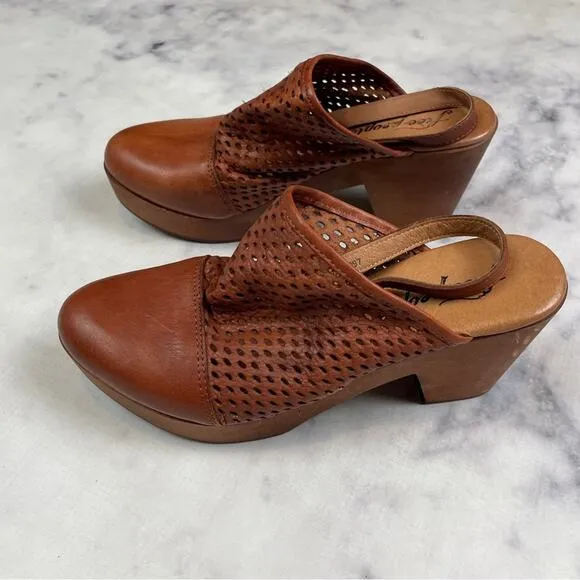 Free People Logan Perforated Leather Slingback Clogs