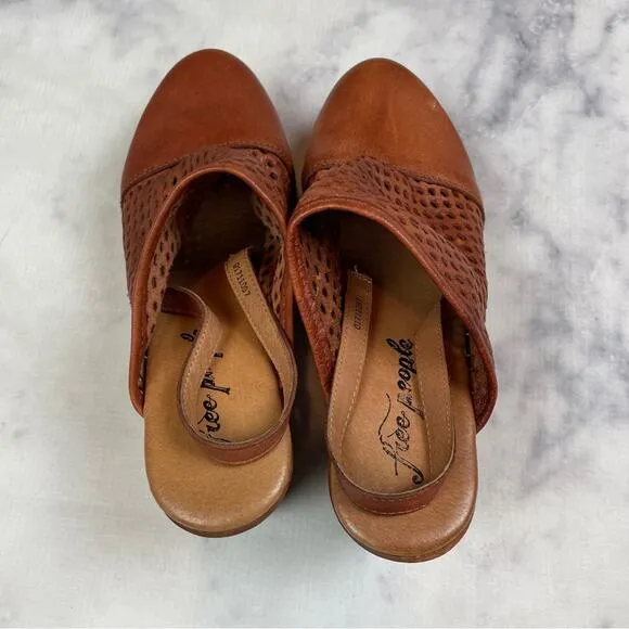 Free People Logan Perforated Leather Slingback Clogs